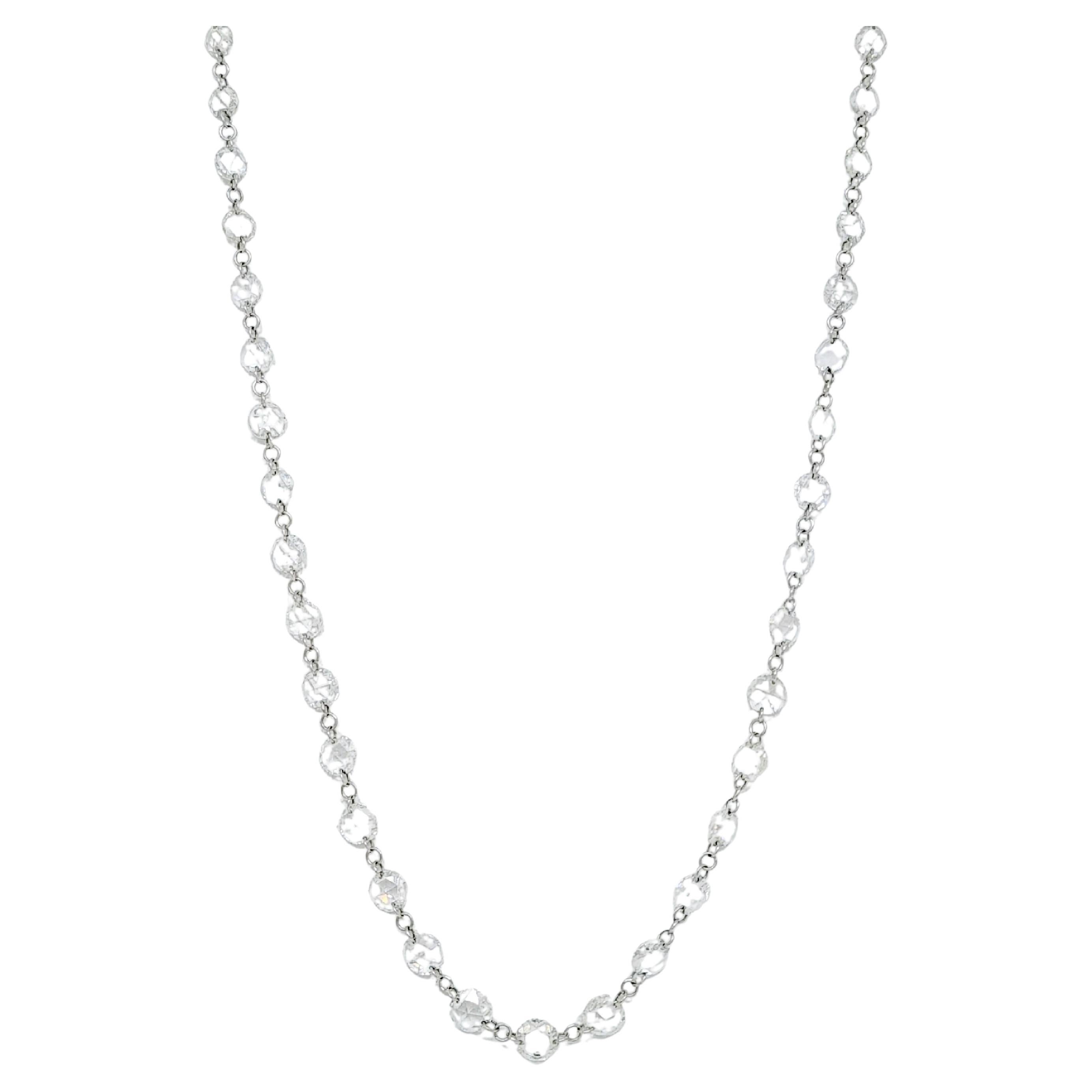 18k gold Rosecut Diamond and Ruby String Necklace For Sale at 1stDibs ...