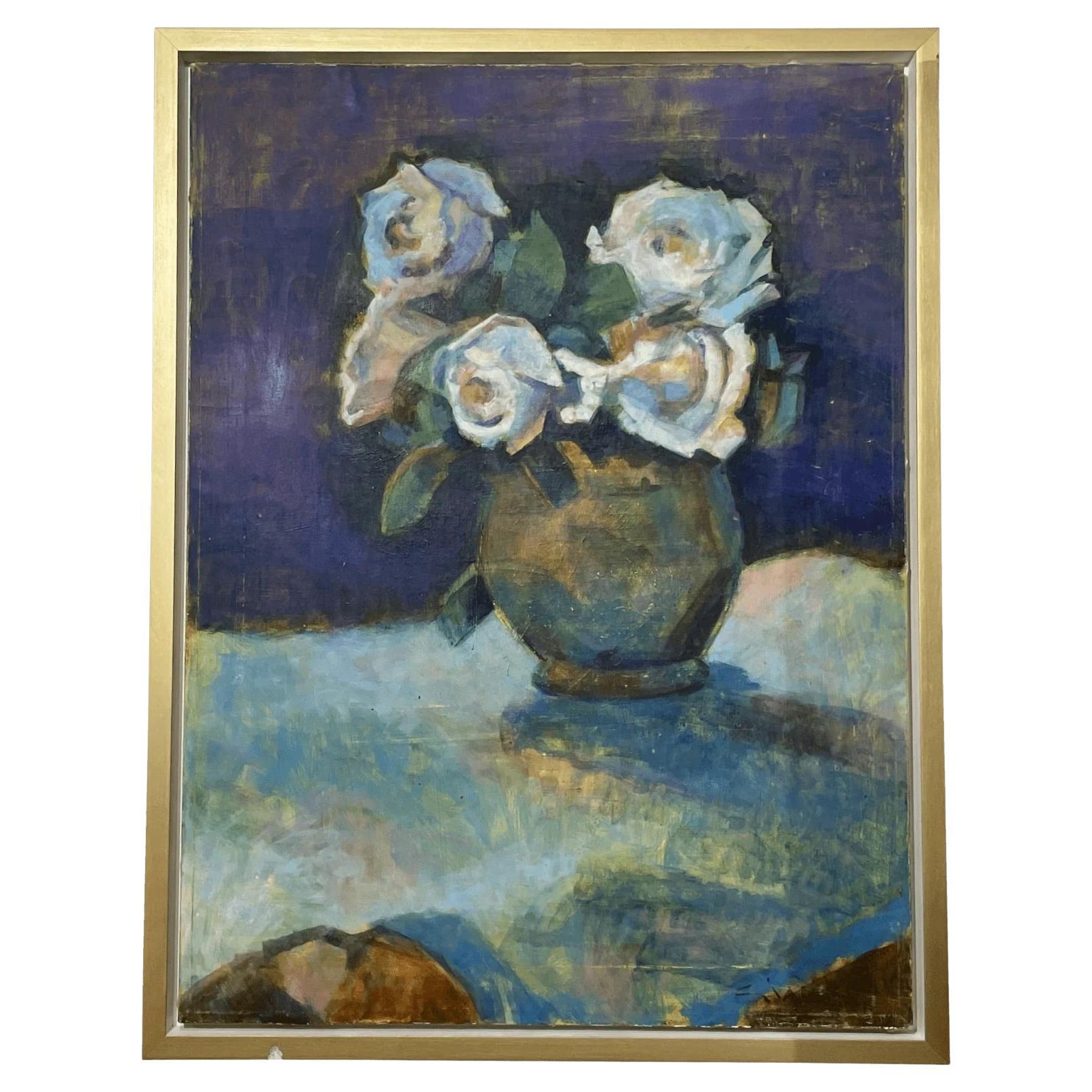 White roses in a vase, Giacomo, 20th Century