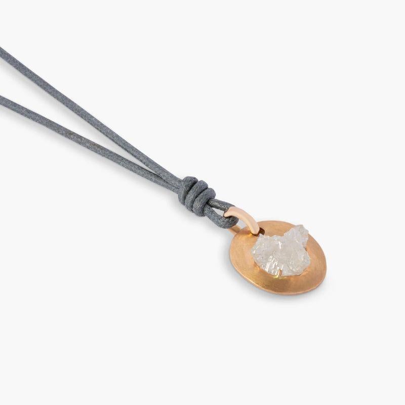 White Rough Diamond (15.63ct) Pendant in 18k Rose Gold

A magnificent rough white diamond, sourced from India, is placed within a claw setting, allowing the raw and organic beauty of the diamond to shine and be admired from nearly all angles. The