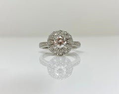 White Round Brilliant Cut Diamond Engagement Ring in 18 Karat White Gold