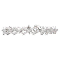 Weißes rundes Brillant-Diamant-Armband aus 18 Karat Weißgold