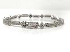 White Round Brilliant Diamond Bracelet in 14 Karat White Gold
