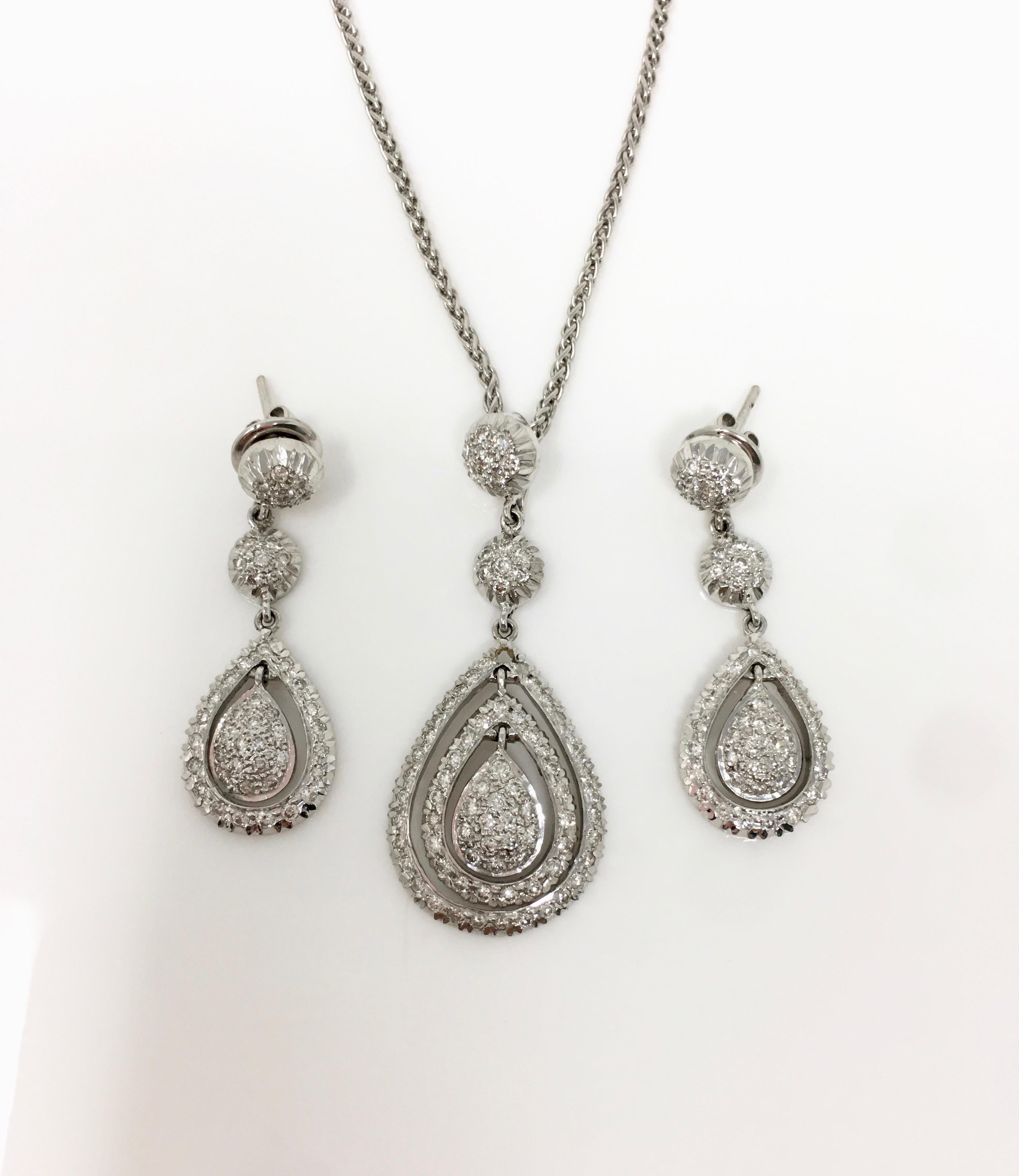 matching diamond necklace and earrings