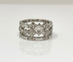 White Round Brilliant Diamond Eternity Band in 18 Karat White Gold