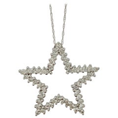 White Round Brilliant Diamond Star Pendant