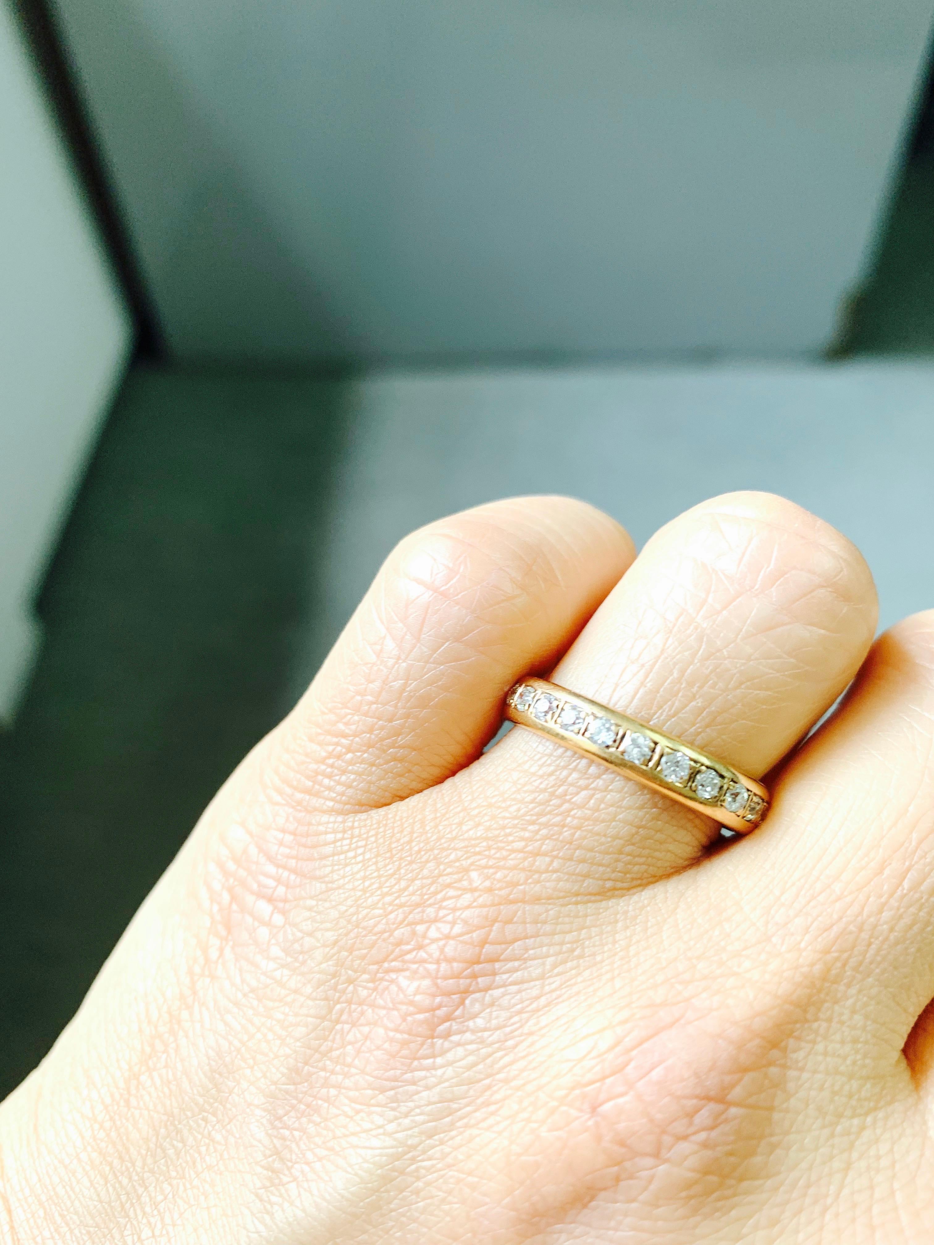 White Round Brilliant Diamond Wedding Band For Sale 1