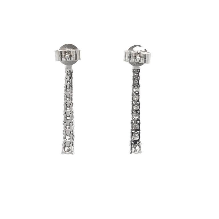 White Round Diamond 0.52CT Droop Earrings in 14K White Gold For Sale 1