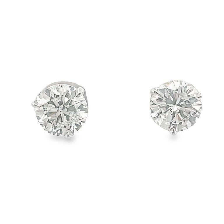 We're thrilled to introduce our stunning white round diamond earrings, an excellent addition to your everyday jewelry collection. Our collection features exceptional, natural diamonds in G color and SI2 clarity, weighing 3.76 carats, carefully