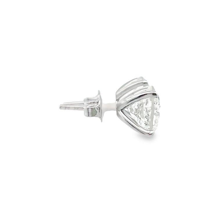 Round Cut White Round Diamond 6.59 CT H/ SI1 - SI2 14K White Gold Diamond Studs Earrings For Sale