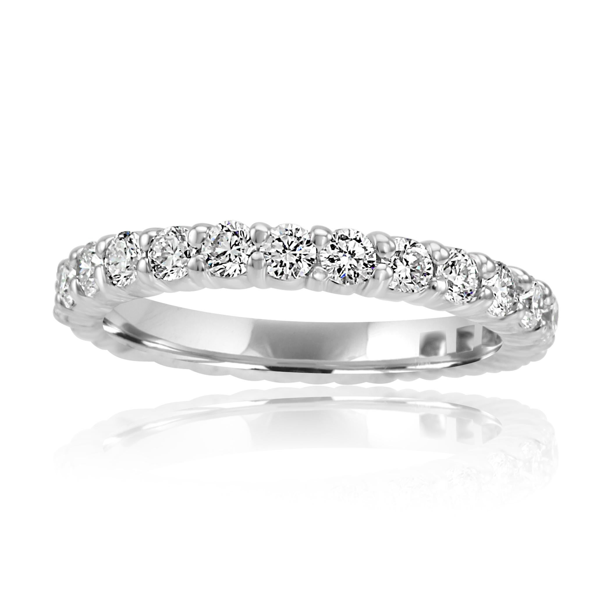 Modern White Round Diamond Platinum Eternity Band Ring