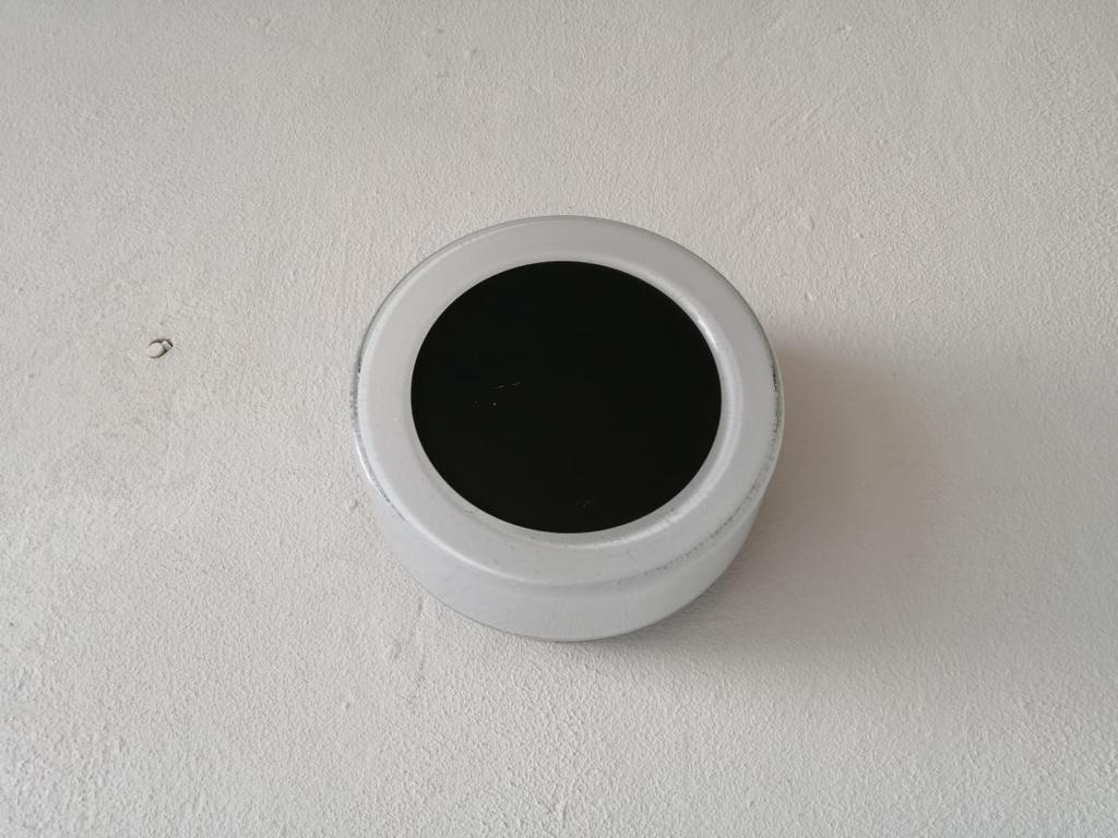White Round Glass Black Single Sconce by BEGA, 1960s Germany In Good Condition For Sale In Hagenbach, DE