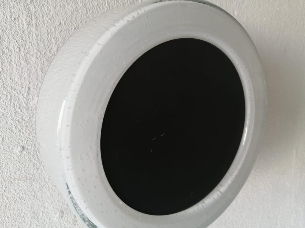 White Round Glass Black Single Sconce by BEGA, 1960s Germany For Sale 3