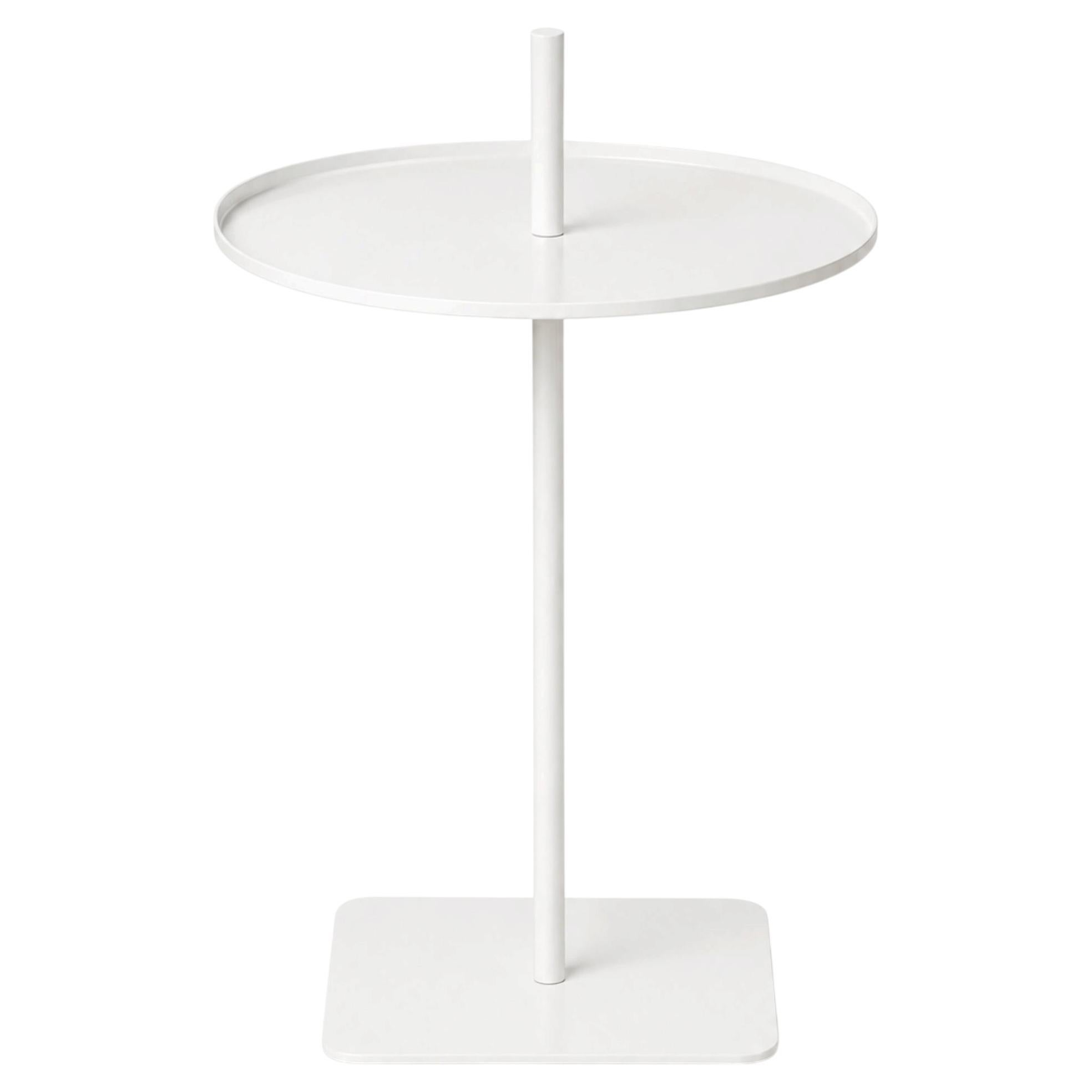 Mesa de centro redonda y moderna en blanco de Oitoproducts - Lily 01