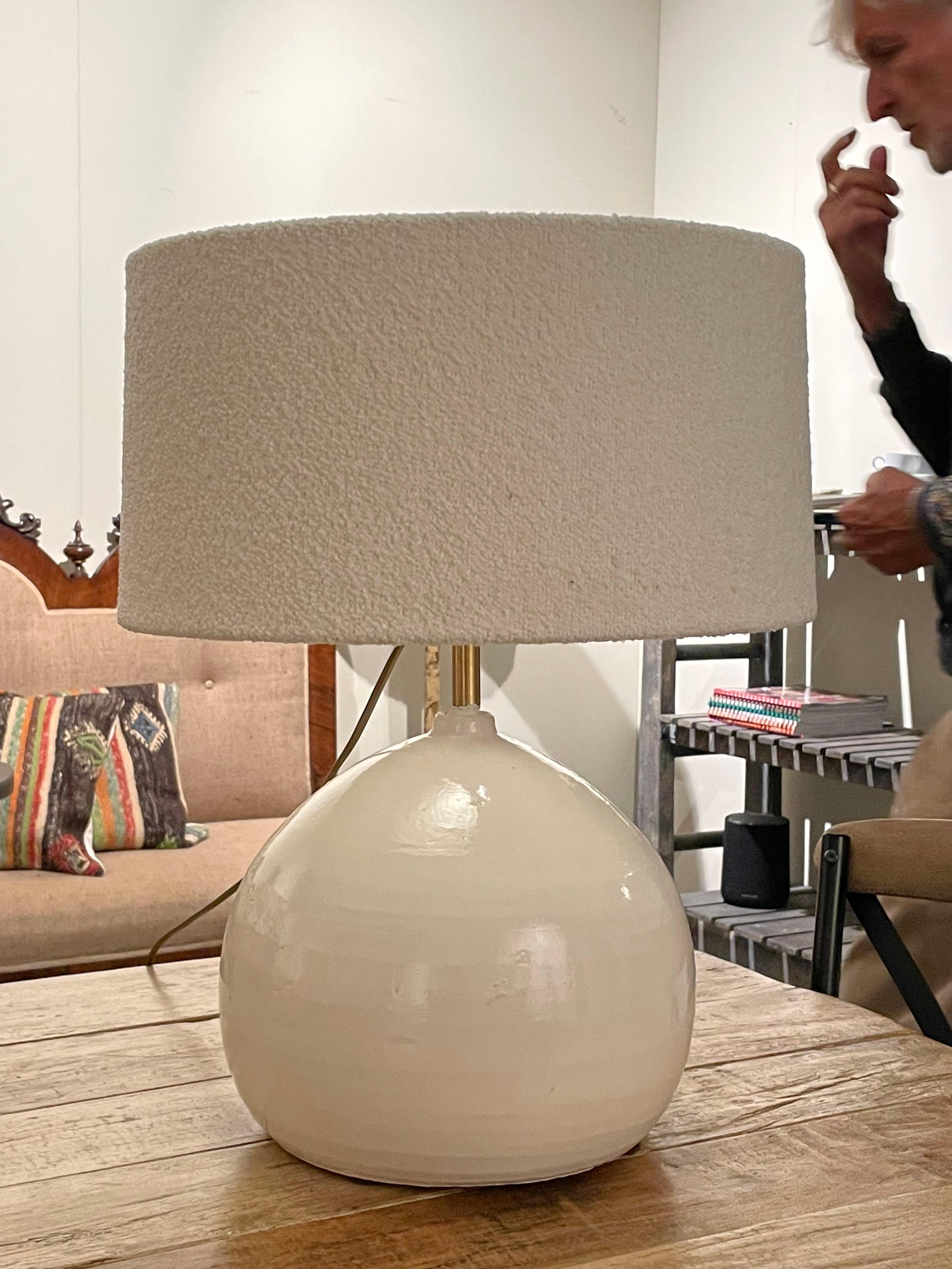 White Rounded Base Pair Lamps, China, Contemporary In New Condition In New York, NY