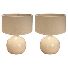 White Rounded Base Pair Lamps, China, Contemporary