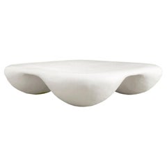 Used White Rounded Square Quad Coffee Table in Stone Composite by Mike Ruiz-Serra