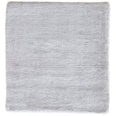 Tapis semi-plastique moderne et minimaliste, blanc neutre, tissé à la main