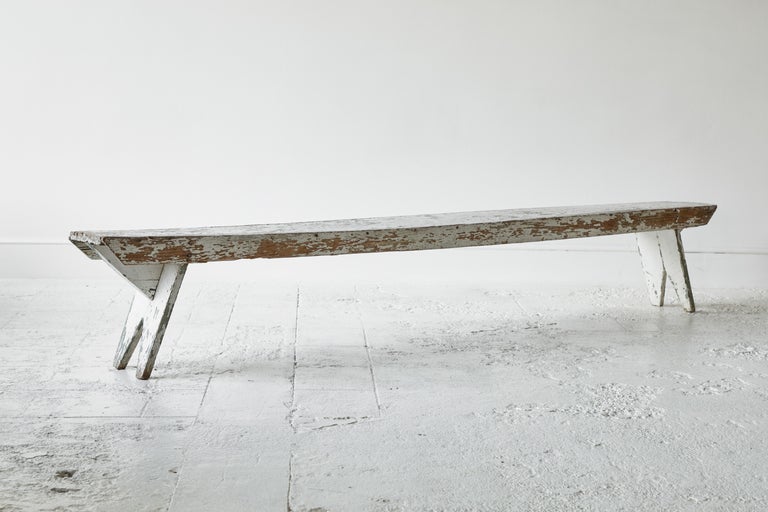 White Rustic Bucket Bench at 1stDibs white rustic bench