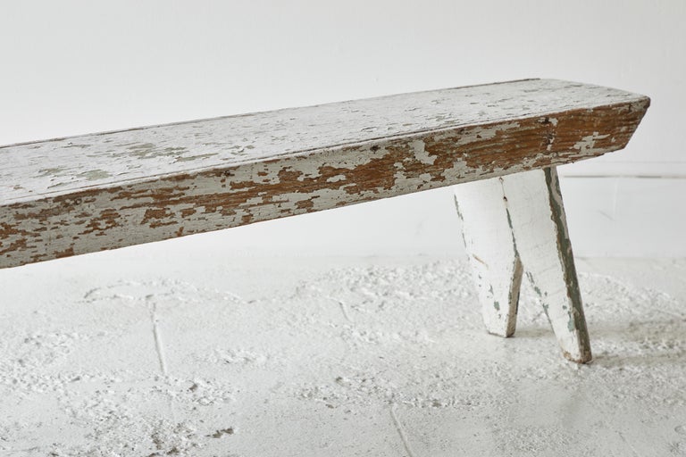 White Rustic Bucket Bench at 1stDibs white rustic bench