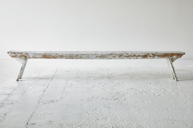 White Rustic Bucket Bench at 1stDibs white rustic bench