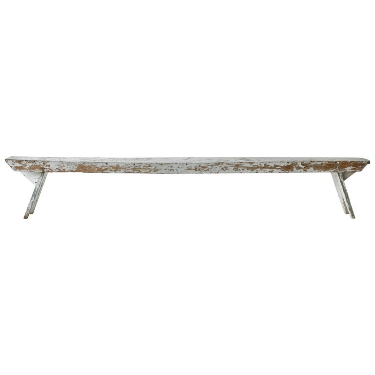 White Rustic Bucket Bench at 1stDibs white rustic bench