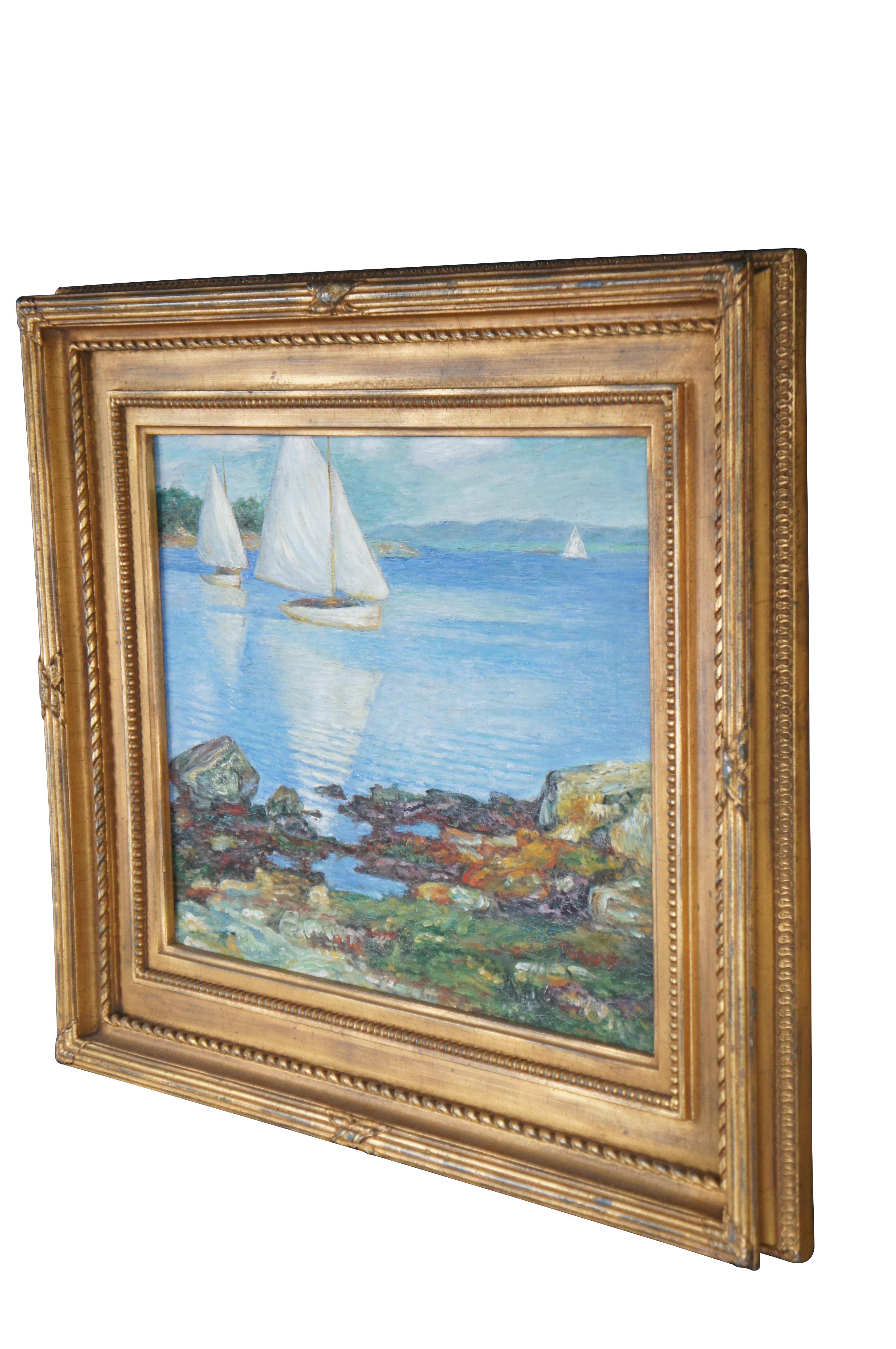 Velas blancas Pintura al óleo impresionista americana Según Edward Henry Potthast 28