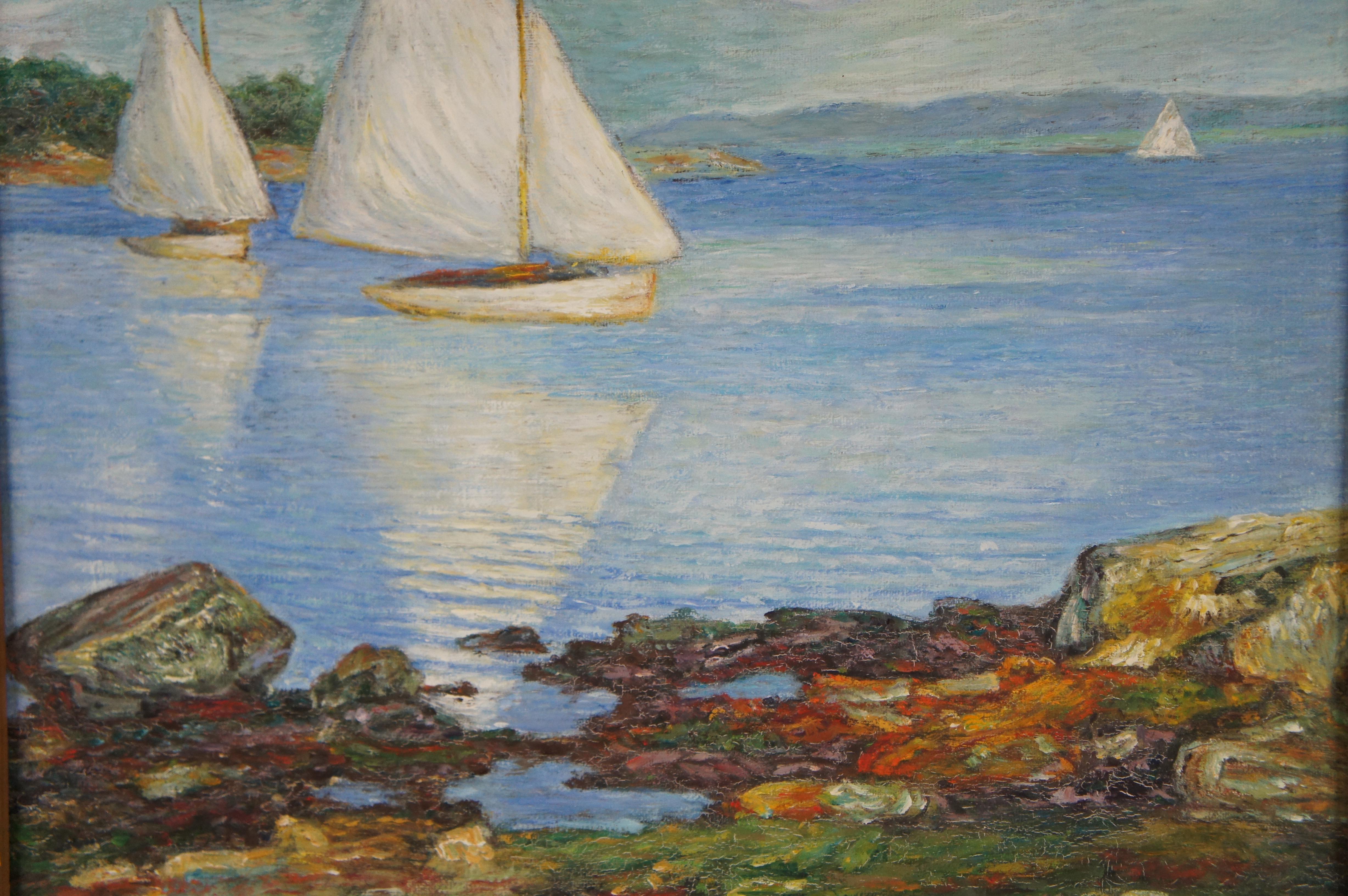 Velas blancas Pintura al óleo impresionista americana Según Edward Henry Potthast 28