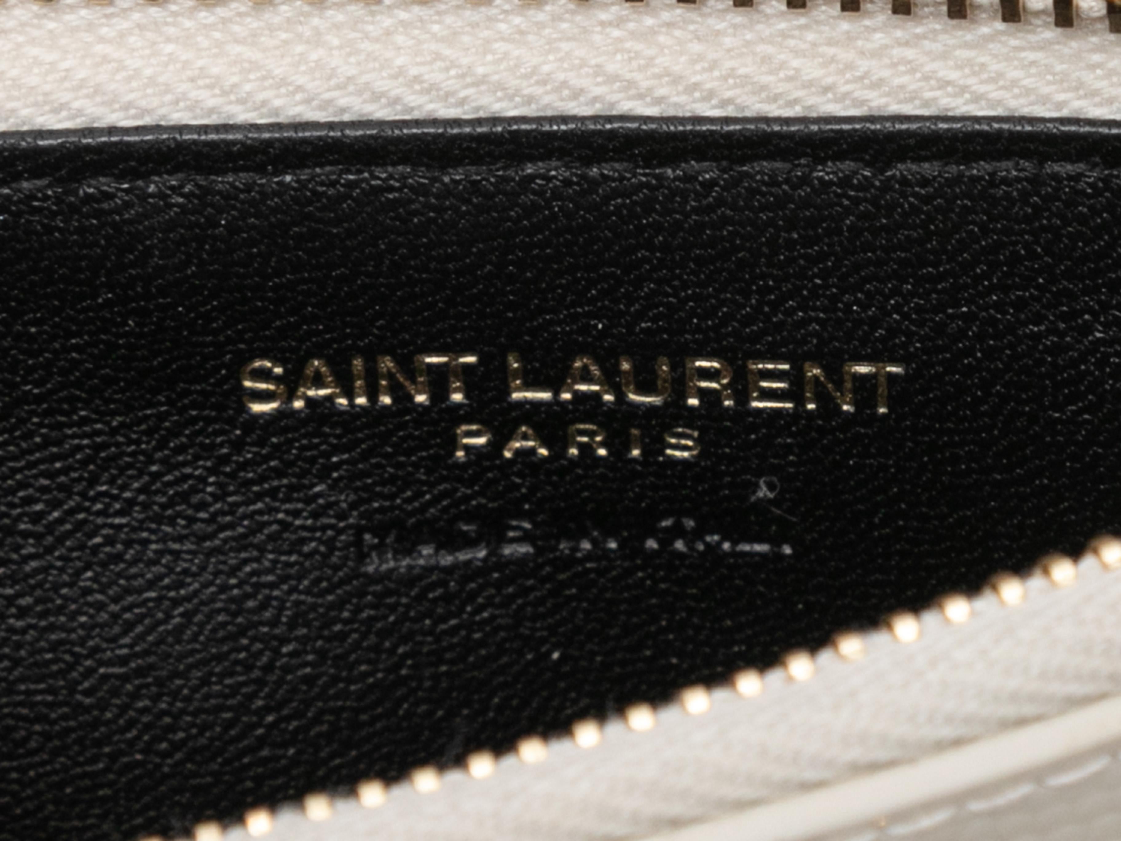 White Saint Laurent Leather Logo Card Holder Wallet In Good Condition For Sale In New York, NY