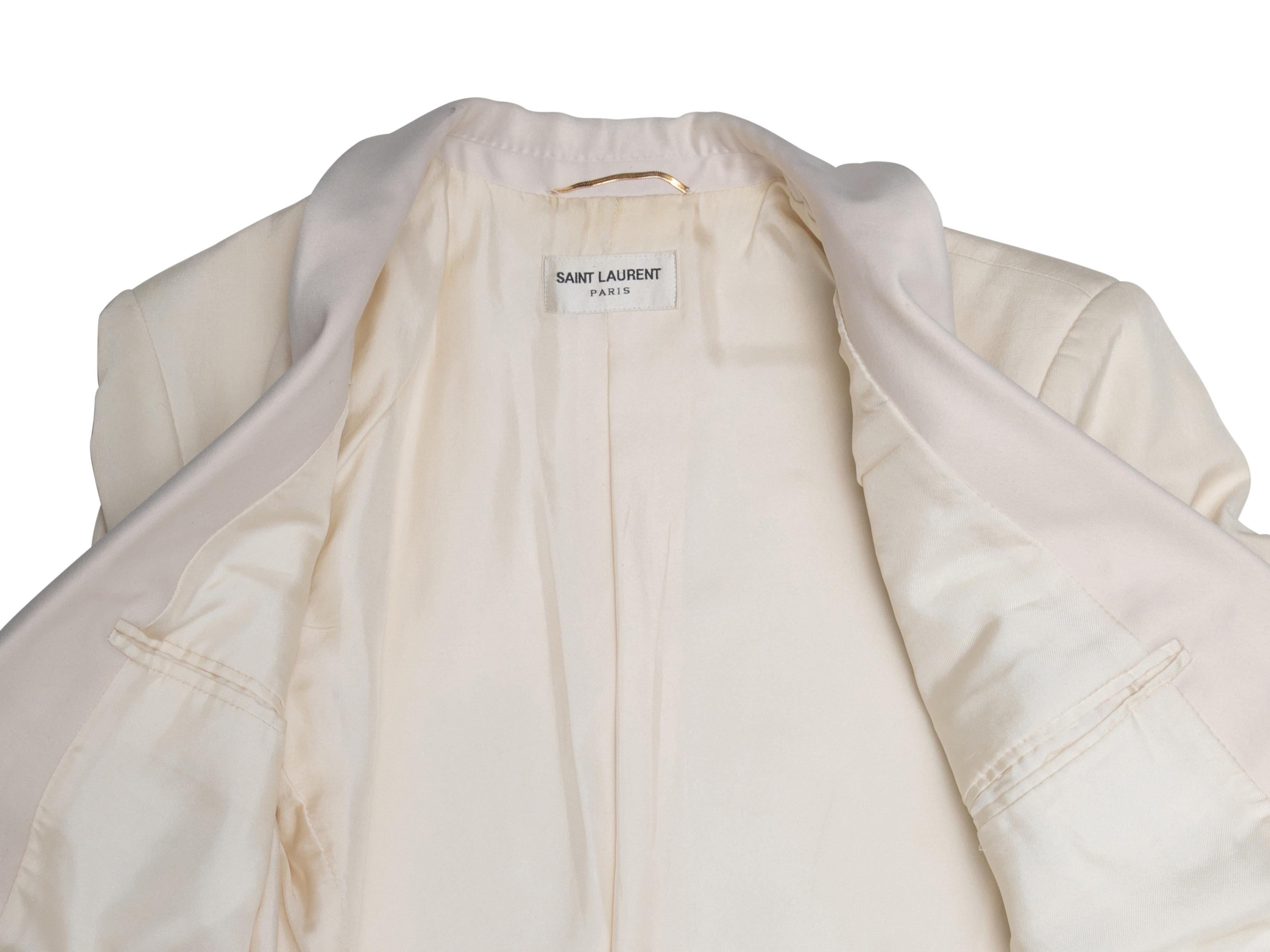 Donna Blazer bianco a un bottone di Saint Laurent taglia US XS