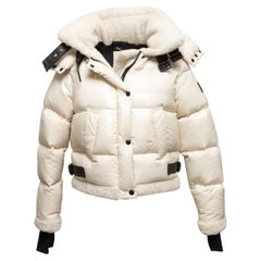 White Sam. Hooded Shearling-Trimmed Puffer Jacket