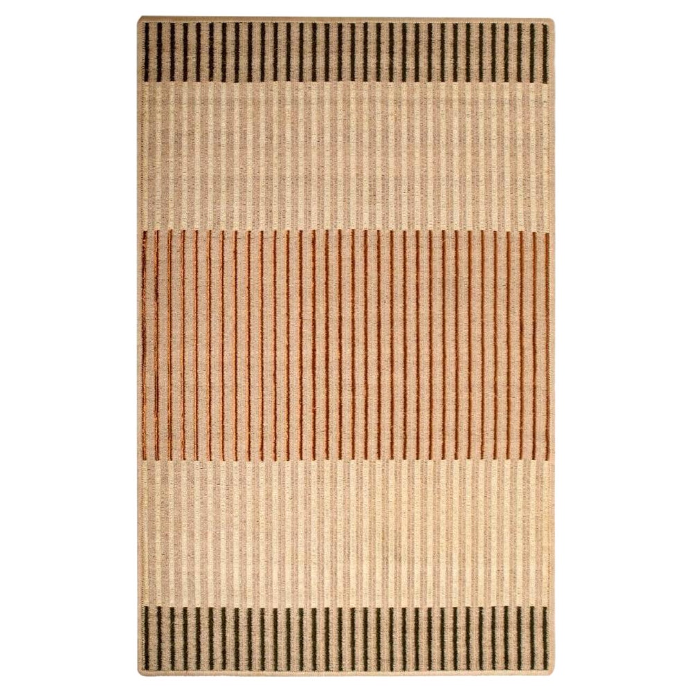 White / Sand Natural Fiber / Copper Handcrafted Area Rug 6'7"x9'10 by Tapistelar For Sale