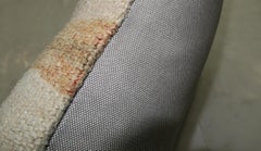 White Sand Striped Vintage Turkish Kilim Pillow