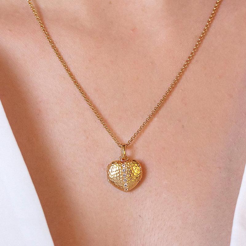 Contemporain Médaillon en saphir blanc de 15 mm en or 18ct Vermeil en vente