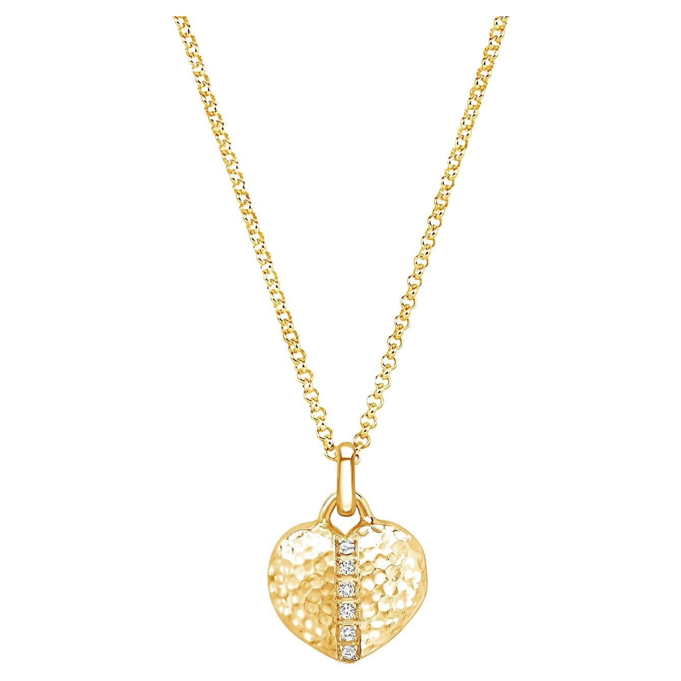 White Sapphire 15mm Heart Lumiere Locket In 18ct Gold Vermeil For Sale