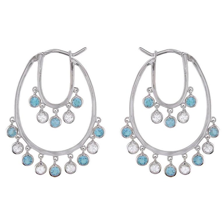 LuvAj Bezel Stone Shaker Hoops