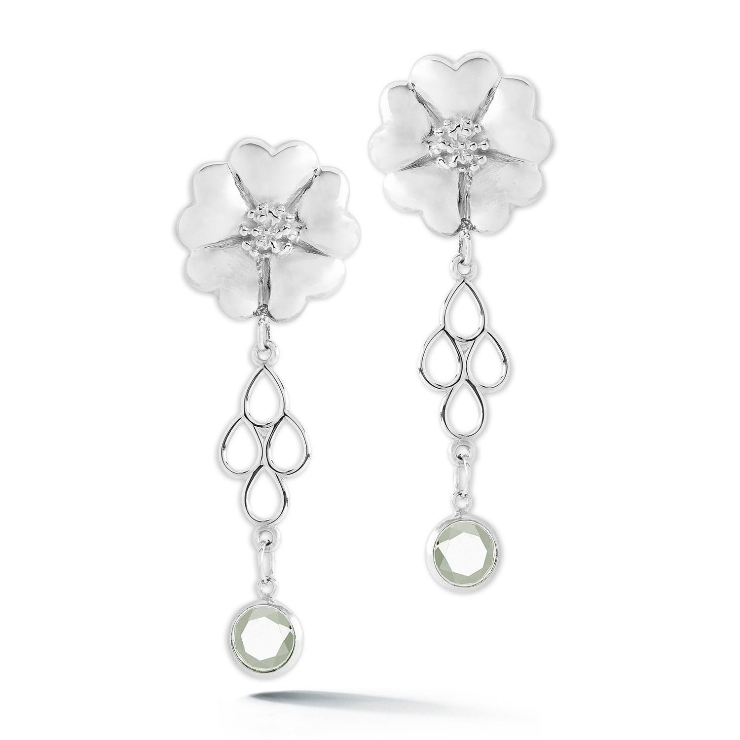 white stone chandelier earrings