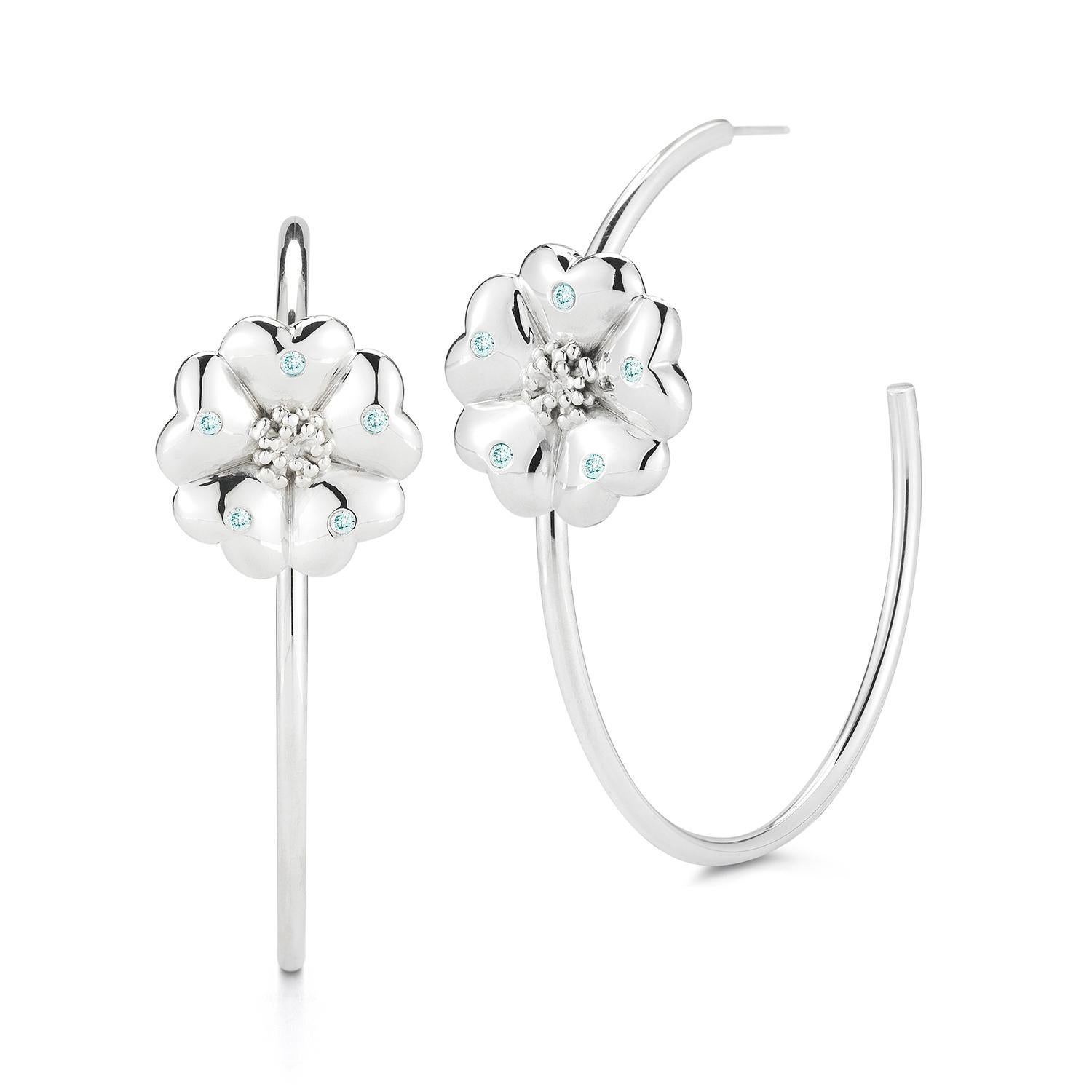 white sapphire hoop earrings