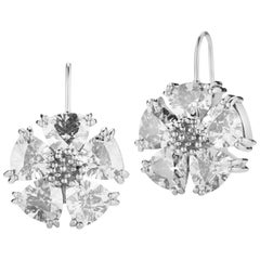 White Sapphire Blossom Stone Wire Earrings White Sapphire Blossom Stone Wire Earrings