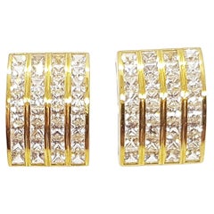 White Sapphire Earrings Set in 18 Karat Gold Settings