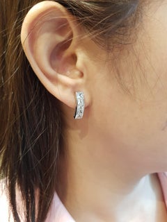 White Sapphire Earrings Set in 18 Karat White Gold Settings