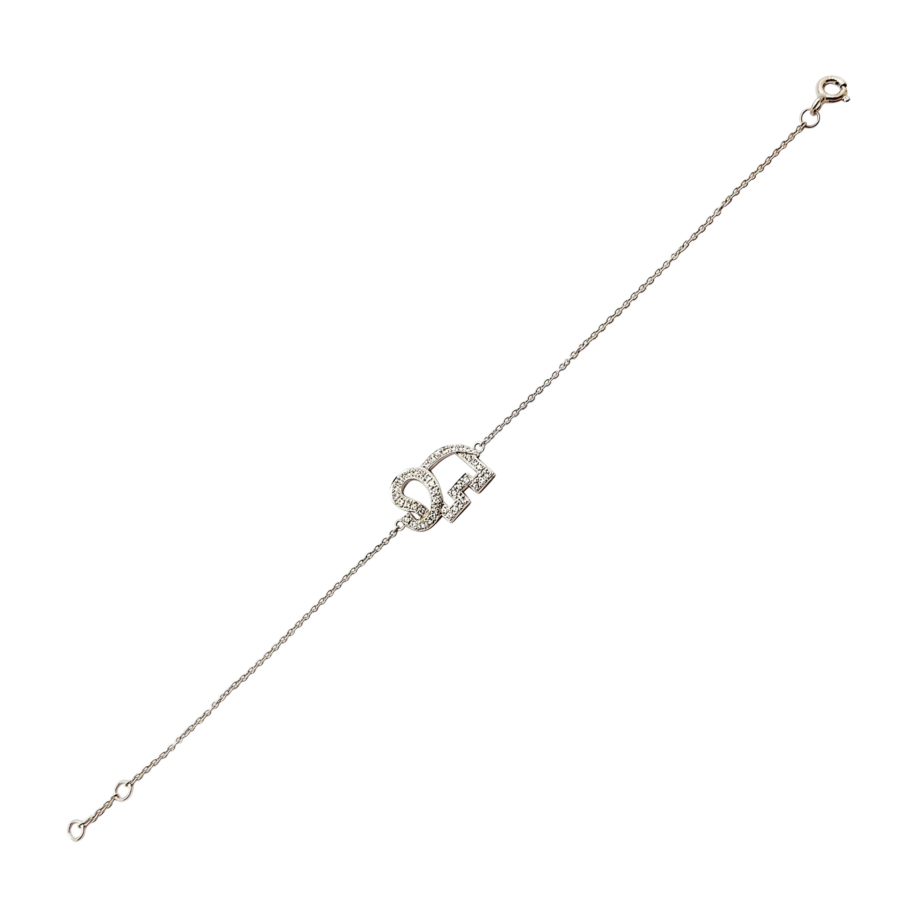 Pulsera Elefante Zafiro Blanco engastada en plata