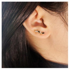 White Sapphire Garnet Akoya Pearl 18-Karat Yellow Gold Earrings