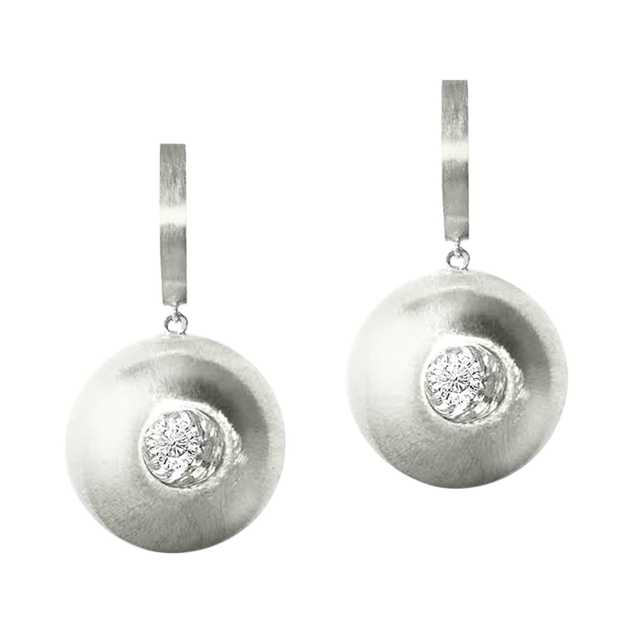 Antique Natural Sri Lanka Sapphire and Diamond Drop Earrings in Silver