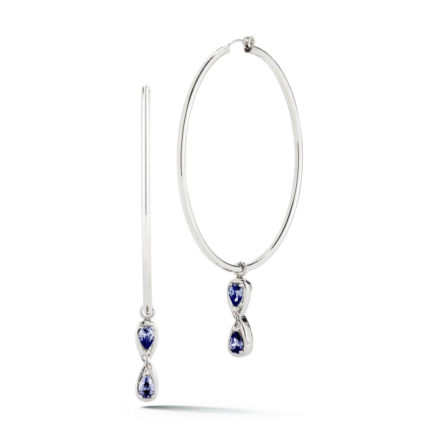Designed in NYC

.925 Sterling Silver 6 x 4 mm White Topaz Infinity Stone Dangle Hoops. When it comes to self-expression, the style possibilities are endless. Infinity stone dangle hoops:

Sterling silver 
High-polish finish
Light-weight 
Light
