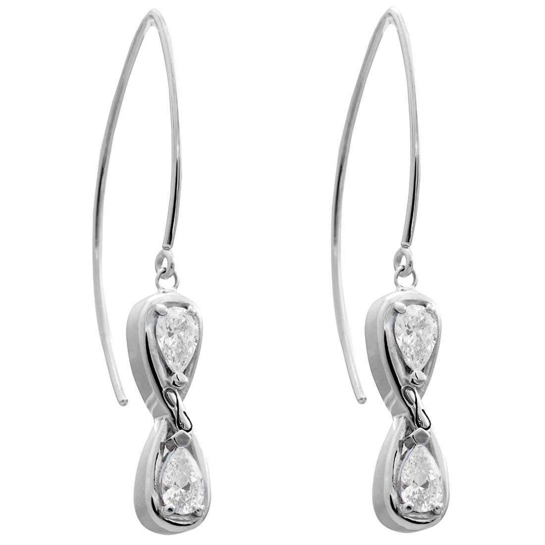 White Topaz Infinity Stone Earwires For Sale