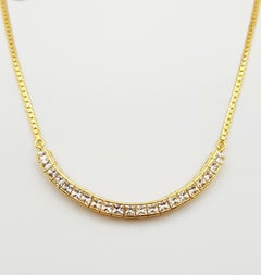 White Sapphire Necklace Set in 18 Karat Gold Settings