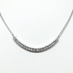 White Sapphire Necklace Set in 18 Karat White Gold Settings