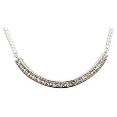 White Sapphire Necklace Set in 18 Karat White Gold Settings