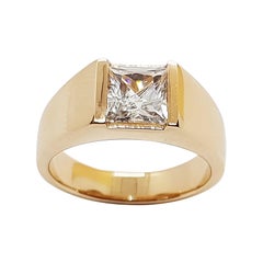 White Sapphire Ring Set in 18 Karat Rose Gold Settings