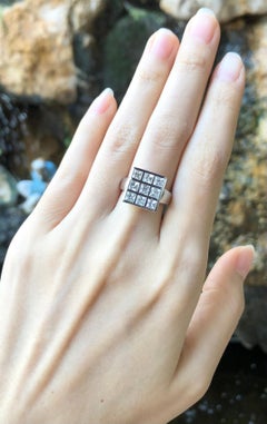 White Sapphire Ring Set in 18 Karat White Gold Settings